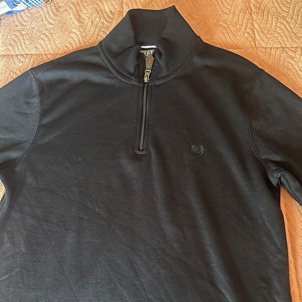 Chaps Black Quarter-Zip Jacket
